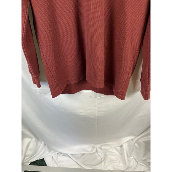 C.E. Schmidt Workwear Thermal Henley M Rust Red Waffle Knit Excellent - Picture 3 of 5